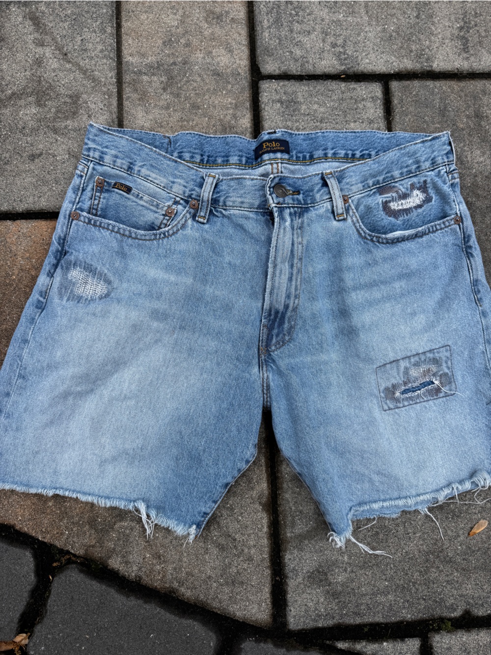 Polo ralph lauren Sullivan Slim Mens Jorts Jean Shorts Sz 35 Denim Cutoff Y2k